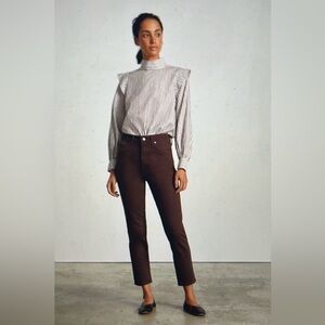 Everlane Size 25 The Original Cheeky Crop Jean in clove brown Organic cotton.